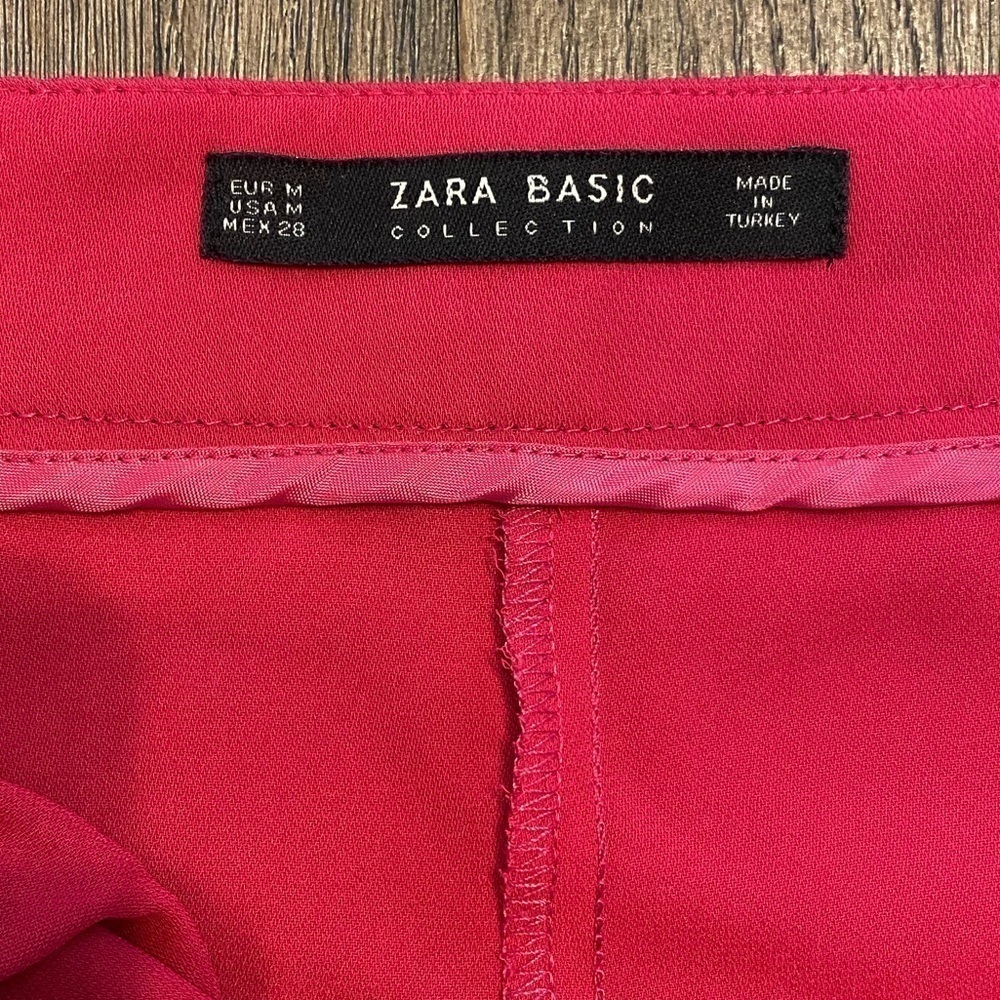 Zara Pleated Shorts with Front Tie. Hot Pink  Medium. - Picture 6 of 6
